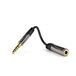 KabelDirekt 3,5mm jackplug headset-adapter – stekker/bus | 1x stekker 3,5mm > 1x bus 3,5mm, 4-polig