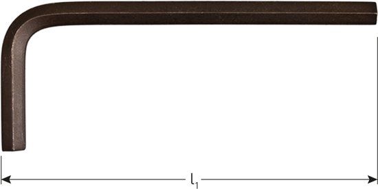 Rotec Inbussleutel kort metrisch 22,0x200mm (zwart)