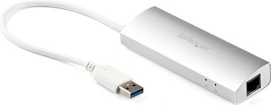 Startech 3-poorts USB 3.0 hub met Gigabit Ethernet - Zilver/Wit