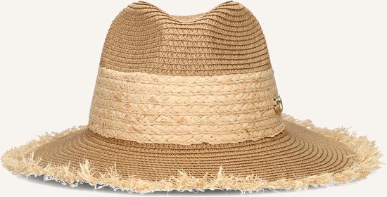 Guess Ofelia Raffia Fedora Hoeden Dames - Zand - Maat M