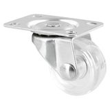 Wagner 01215601 meubelwiel/zwenkwiel, diameter 30 mm, hoogte 40 mm, transparant, verzinkt staal, schroefplaat, montageplaat 34 x 48 mm, draagvermogen 15 kg