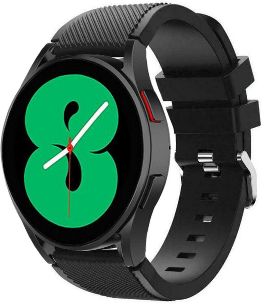 Strap-it Samsung Galaxy Watch 4 - 44mm siliconen bandje - zwart