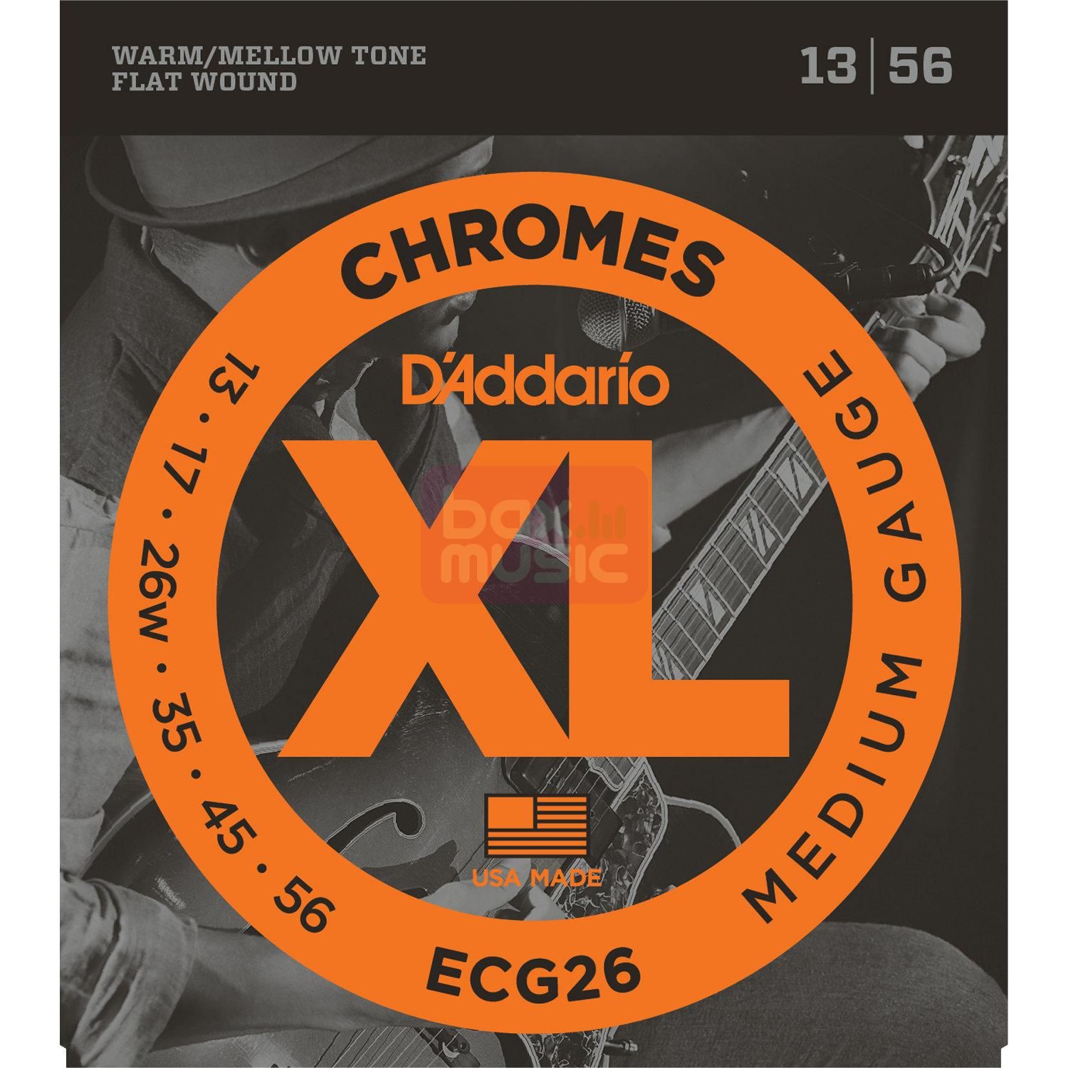 D'ADDARIO ECG26 flatwound snarenset voor elektrische gitaar