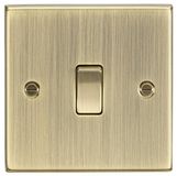 Knightsbridge CS12AB Laiton Antique Bord Carré 10A 1G Interrupteur, 230 V