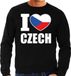 Bellatio Decorations I love Czech supporter sweater / trui voor heren - zwart - Tsjechie landen truien - Tsjechische fan kleding heren XL