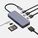 USB C-hub, USB C-adapter naar HDMI multiport 7 in 1 USB C-dongle-adapter met 4K HDMI, 2 USB 3.0, USB C 3.0, SD/TF, 100W PD compatibel met Windows & macOS