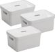 Sunware Sigma Home opbergbox 13L - Set van 3 - Grijs/Transparant