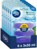 Ambi Pur Toiletblok Navulling Fris Water en Mint - 6 x 3 stuk - Voordeelverpakking