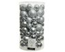 Decoris onbreekbare kerstballenmix van kunststof, koker van 100 stuks, zilver