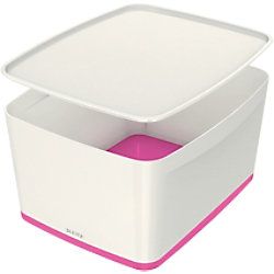 Leitz MyBox WOW Opbergdoos 18 L Wit, roze Plastic 31.8 x 38.5 x 19.8 cm