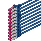 1aTTack.de Cat6a CAT6 10x 10m LAN-netwerkkabel SFTP PIMF 10Gb/s - blauw