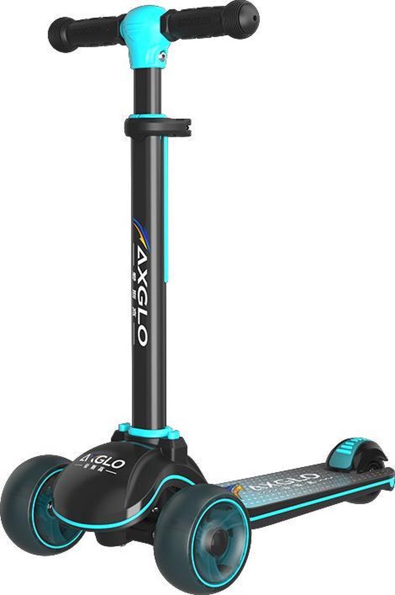 TOP-AA Kinderen step, kid scooter blauw/blue, wiel en zijkant met verlichting