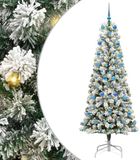 vidaXL Sapin de Noël artificiel articulé 300 LED Vert et Blanc 210 cm