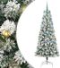 vidaXL Kunstmatige Hinged Kerstboom 300 LED's Groen en Wit 210 cm