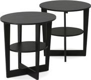 Merkloos Furinno JAYA Ovale bijzettafel, hout, walnoot