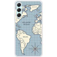 Samsung Bedrukt siliconen hoesje compatibel met Galaxy A24 4G Map vintage