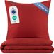 Blumtal Housse de couette Microfibre Nova - 2 x Housse de couette une personne 135 x 200 cm - 2 x Taie d'oreiller 80 x 80 cm - Rouge foncé