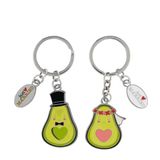 GRUSS & CO Paar sleutelhanger motief avocado | cadeauset met 2 figuurlijke hangers, op cadeaukaart | huwelijkscadeau, voor koppels, voor twee | 71072, Meerkleurig, Länge 8,3 cm