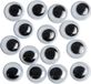 Merkloos Hobby wiebel oogjes - 80x - 8 mm - googly eyes - knutselen - wiebelogen - plastic - beweegbare oogjes