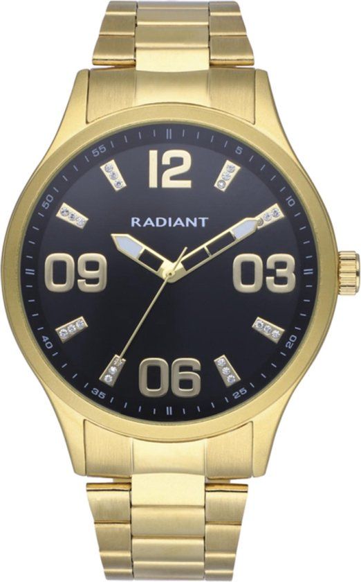 Radiant leader RA563202 Heren Horloge - Goudkleurig - Zwart - RVS - 45 mm