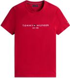 Tommy Hilfiger Essential Heren T-shirt met Ronde Hals en Korte Mouwen - Katoen - Rood - S