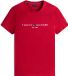 Tommy Hilfiger Essential Heren T-shirt met Ronde Hals en Korte Mouwen - Katoen - Rood - S