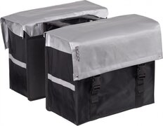 Bagoo Dubbele Fietstas Bisonyl 58 Liter Zilver/zwart