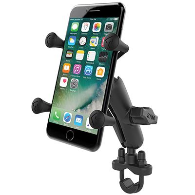 RAM Mount X-Grip Phone Mount with Handlebar U-Bolt Base - Black