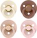 BIBS – Fopspenen - Colour – 4 Pack – Rond - Ivory/Blush/Woodchuck/Blossom – Maat 1