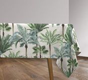 Vilber, Rechthoekig tafelkleed van kunsthars, vuilafstotend, waterafstotend, tropisch azor, 136 x 240 cm, groen