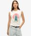 Superdry Femme Débardeur Globe Trotter Superdry x Komodo Blanc Taille: 36