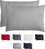 Komfortec Set van 2 Premium Kussenslopen 50x70 cm - Superzachte Kussenhoes – 100% - Geborsteld Polyester - 90g/m²- Grijs