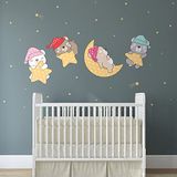 Muursticker slaapbeer in de lucht H60 x 90 cm