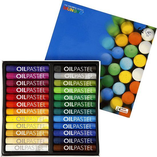Creotime Mungyo Oliepastel Multicolor 7 cm - 24 Stuks