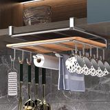 Support de planche à découper - Étagère de cuisine - Organisation de cuisine - Acier inoxydable - Jusqu'à 3,2 cm d'épaisseur - Argent
