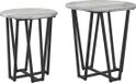 vidaXL Bijzettafelset 2 stuks grijs sonoma en zwart 50 x 50 x 50,5 cm
