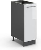 Vicco Fame-Line Armoire de pharmacie – 30 cm sans plan de travail Blanc Laqué brillant