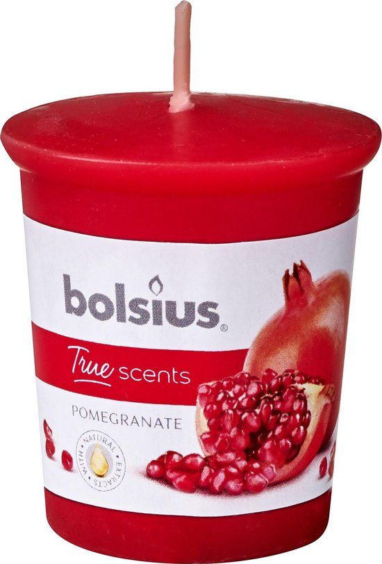 Bolsius True Scents Votive - Pomegranate - 4.5 cm - Red