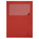 Exacompta - Ref. Forever® 50105E 120 g/m² 100 kunststofvrije venstermappen, 100% gerecycled, blauwe engel certificaat - afmetingen 22 x 31 cm voor A4 - kleur: rood