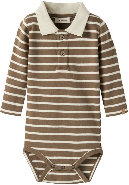 Lil' Atelier Baby Romper Biologisch katoen Gestreept Mannen Kangaroo 56