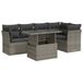 vidaXL 6-delige Loungeset met kussens, polyrattan, grijs