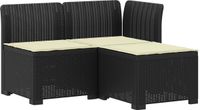 vidaXL 3-Zits Tuinbank met Kussens Rattan Look PP Antraciet