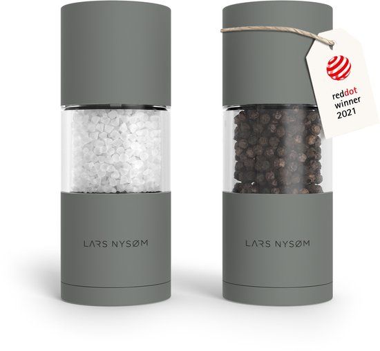 LARS NYSØM 'Sjæl' Peper & Zoutmolen Set - Matt Grey - Verstelbaar