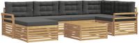 vidaXL - Acacia houten bartafel met 2 zitplaatsen, wit en antracietkleurig