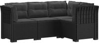 vidaXL 4-Zits Tuin Sofa met Kussens Rattan Look PP Antraciet