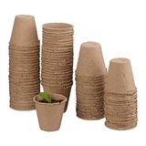 Merkloos / Sans marque Relaxdays 240 x Kweekpotjes - Afbreekbaar - Stekpotjes - Turfpotjes - 6 cm