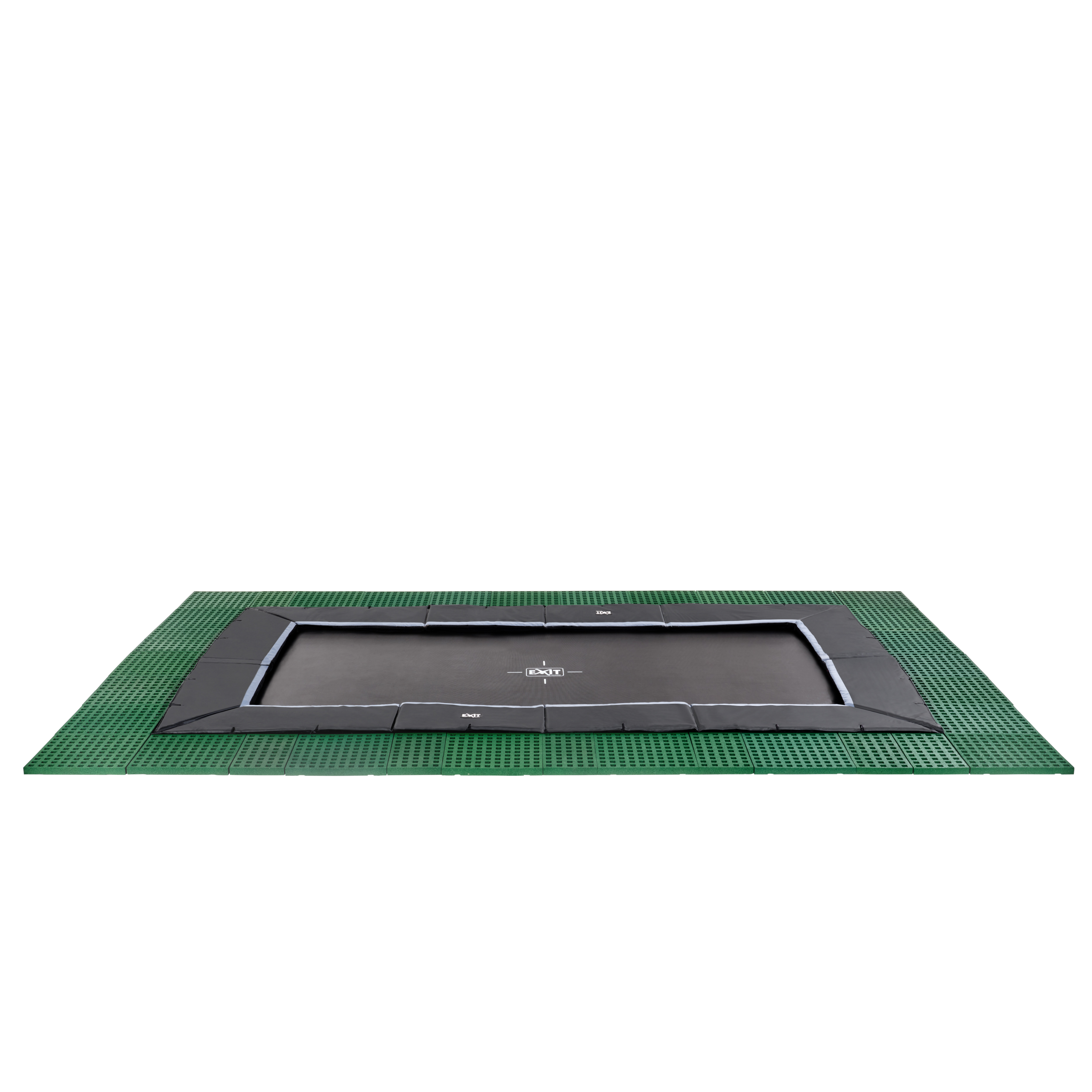 Exit Dynamic groundlevel trampoline 305x519cm met Freezone veiligheidstegels - zwart