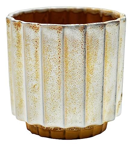 Ivyline Plantenbak - Keramisch - Mosterd Reactief - H16cm x D16cm