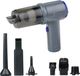 All Ride Auto Stofzuiger Draadloos 36W - Handstofzuiger met 6 Opzetstukken - USB-C Oplaadbare Auto Stofzuiger Snoerloos - Kruimeldief met Zuig en Blaas Functie - Grijs/Blauw