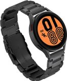 Allecto Plus - Bracelet de montre en acier inoxydable pour Samsung Galaxy Watch 4 - Double fermoir - Convient pour 40 mm, 42 mm, 44 mm et 46 mm - Noir et argent - Libération rapide